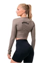 Maglietta da donna Nebbia Hero Sporty Hero crop top long sleeve mocha