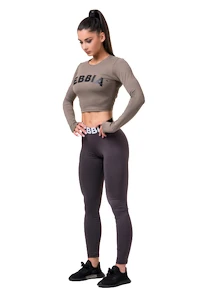 Maglietta da donna Nebbia Hero Sporty Hero crop top long sleeve mocha XS