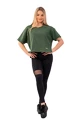 Maglietta da donna Nebbia  Organic Cotton Loose Fit “The Minimalist” Crop Top 417 dark green