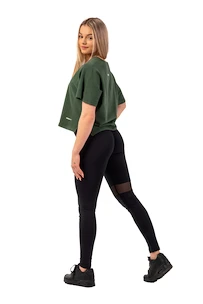 Maglietta da donna Nebbia  Organic Cotton Loose Fit “The Minimalist” Crop Top 417 dark green M/L