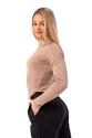 Maglietta da donna Nebbia  Organic Cotton Ribbed Long Sleeve Top 415 brown