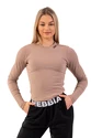 Maglietta da donna Nebbia  Organic Cotton Ribbed Long Sleeve Top 415 brown