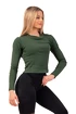 Maglietta da donna Nebbia  Organic Cotton Ribbed Long Sleeve Top 415 dark green