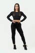 Maglietta da donna Nebbia  Women's Long Sleeve Crop Top Perform 839 Black