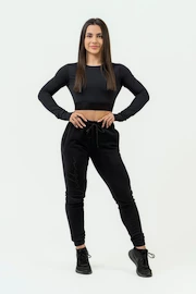 Maglietta da donna Nebbia Women's Long Sleeve Crop Top Perform 839 Black