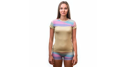 Maglietta da donna Sensor  Coolmax Impress Sand/Stripes M