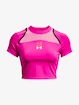 Maglietta da donna Under Armour  Run Anywhere Crop SS-PNK