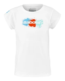 Maglietta da ragazza Babolat Exercise Cotton Tee Girl White