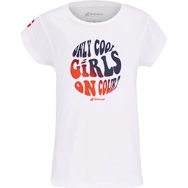 Maglietta da ragazza Babolat Exercise Cotton Tee Girl White