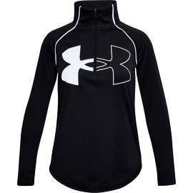 Maglietta da ragazza Under Armour Tech Graphic Logo Half Zip-BLK