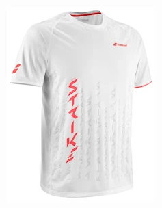 Maglietta da uomo Babolat  Strike Crew Neck Tee Men White/Strike Red