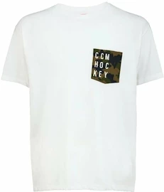 Maglietta da uomo CCM CAMO POCKET S/S TEE White