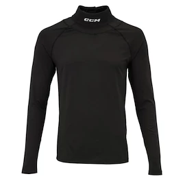 Maglietta da uomo CCM Neck Guard Top LS Black Senior