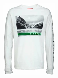 Maglietta da uomo CCM Nostalgia POND L/S TEE White