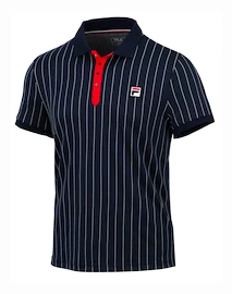 Maglietta da uomo Fila Polo Stripes Navy/White