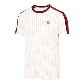 Maglietta da uomo Fila T-Shirt Stripes Jascha 2 White Alyssum/Cabernet