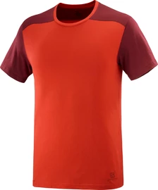 Maglietta da uomo Salomon Essential Colorblock Fiery Red