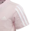 Maglietta per bambini adidas  Essentials 3-Stripes Clear Pink 122 cm
