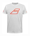 Maglietta per bambini Babolat  Strike Cotton Tee Jr White/Strike Red 8 - 10 anni