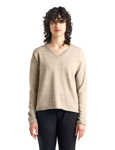 Maglione Icebreaker  Flaxen LS V Sweater Beige