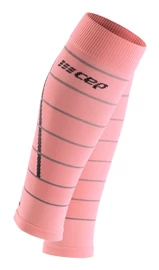 Manicotti a compressione per polpacci da donna CEP Reflective Reflective Light Pink