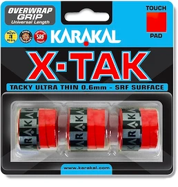 Nastro protezione racchetta Karakal X-Tak Overgrip 3er Red