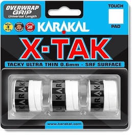 Nastro protezione racchetta Karakal X-Tak Overgrip 3er White