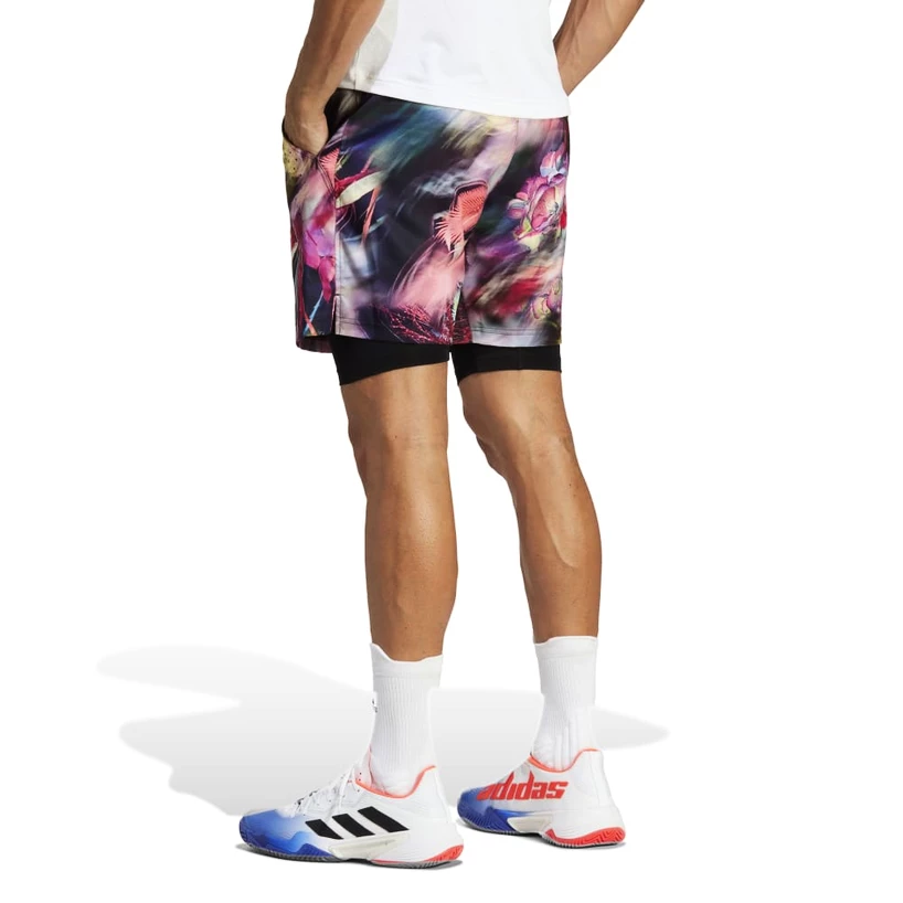 Pantaloncini da uomo adidas Melbourne Ergo Tennis Graphic Shorts Multicolor Black XXL Sportega