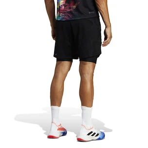 Pantaloncini da uomo adidas  Melbourne Tennis Two-in-One 7-inch Shorts Black XXL