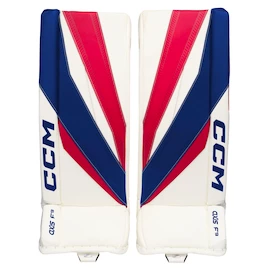 Paragambe portiere per hockey CCM Axis F9 White/Red/Blue Intermediate