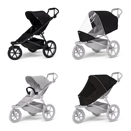 Passeggino sportivo Thule Urban Glide 3 Black + Barra di sicurezza + Protezione antipioggia + Rete anti-zanzare