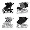 Passeggino sportivo Thule Urban Glide 3 Double Black + 2x Barra di sicurezza + Protezione antipioggia + Rete anti-zanzare