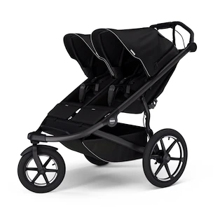 Passeggino sportivo Thule Urban Glide 3 Double Black + 2x Barra di sicurezza + Protezione antipioggia + Rete anti-zanzare