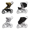 Passeggino sportivo Thule Urban Glide 3 Nutria green + Barra di sicurezza + Protezione antipioggia + Rete anti-zanzare