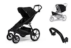 Passeggino urbano Thule Urban Glide 4-wheel Black + Barra di sicurezza + Protezione antipioggia