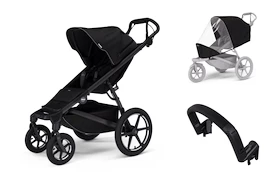 Passeggino urbano Thule Urban Glide 4-wheel Black + Barra di sicurezza + Protezione antipioggia