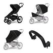 Passeggino urbano Thule Urban Glide 4-wheel Black + Barra di sicurezza + Protezione antipioggia + Rete anti-zanzare