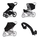 Passeggino urbano Thule Urban Glide 4-wheel Black + Barra di sicurezza + Protezione antipioggia + Rete anti-zanzare