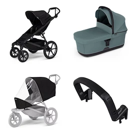 Passeggino urbano Thule Urban Glide 4-wheel Black + Bassinet Mid blue SET 4in1