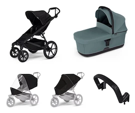 Passeggino urbano Thule Urban Glide 4-wheel Black + Bassinet Mid blue SET 5in1