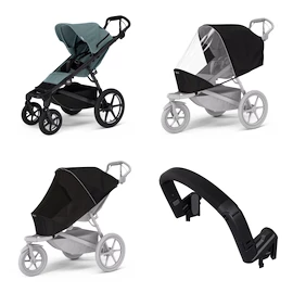 Passeggino urbano Thule Urban Glide 4-wheel Mid blue + Barra di sicurezza + Protezione antipioggia + Rete anti-zanzare