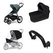 Passeggino urbano Thule Urban Glide 4-wheel Mid blue + Bassinet Black SET 4in1