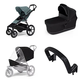 Passeggino urbano Thule Urban Glide 4-wheel Mid blue + Bassinet Black SET 4in1