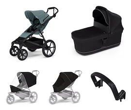 Passeggino urbano Thule Urban Glide 4-wheel Mid blue + Bassinet Black SET 5in1