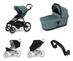 Passeggino urbano Thule Urban Glide 4-wheel Mid blue + Bassinet Mid blue SET 5in1