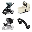 Passeggino urbano Thule Urban Glide 4-wheel Mid blue + Bassinet Soft beige SET 4in1