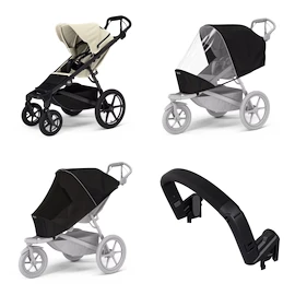 Passeggino urbano Thule Urban Glide 4-wheel Soft beige + Barra di sicurezza + Protezione antipioggia + Rete anti-zanzare