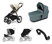 Passeggino urbano Thule Urban Glide 4-wheel Soft beige + Bassinet Mid blue SET 5in1