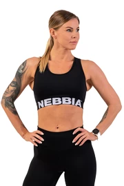 Reggiseno da donna Nebbia Medium Impact Cross Back Sports Bra 410 black