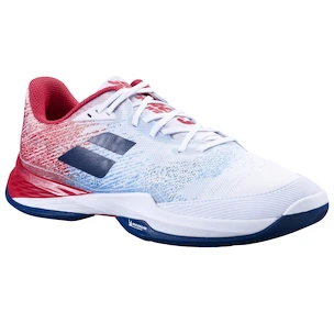 Scarpe da tennis da uomo Babolat Jet Mach 3 AC Men Wide White/Estate Blue